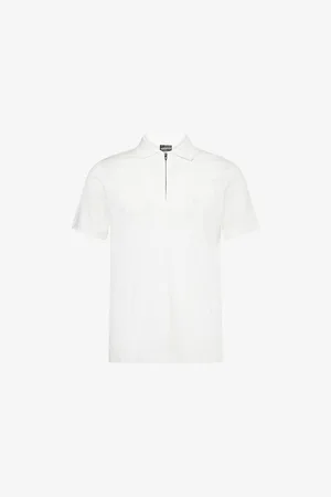 Emporio Armani Mens Short-Sleeves Regular-Fit Woven Polo Shirt