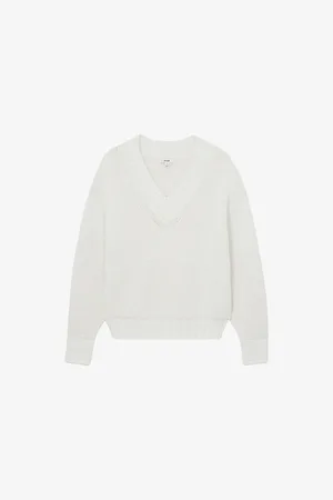 Reiss Womens Jenny V-Neck Cotton-Knit Jumper