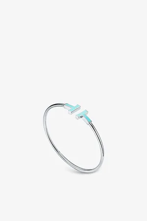 Tiffany & Co. Tiffany T Wire 18ct White-Gold and Turquoise Bracelet