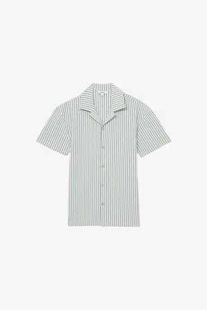 Reiss Mens Tower Striped Cotton-Blend Shirt