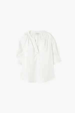 Claudie Pierlot Womens Tunisian-Collar Short-Sleeve Woven Blouse