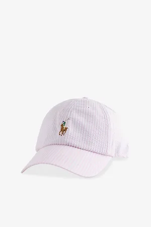 Ralph Lauren Womens Seersucker Striped Cotton-Blend Cap