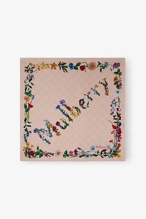 MULBERRY Womens Wild Floral Square Silk-Twill Scarf