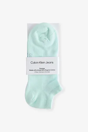 Calvin Klein Womens Branded Pack Of Two Cotton-Blend Ankle Socks