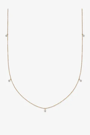 ASTLEY CLARKE Womens Station 14ct Yellow- and 0.17ct Lab-Grown Diamond Necklace