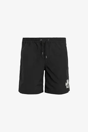 AllSaints Mens Orlando Graphic-Print Slim-Fit Woven Swim Shorts