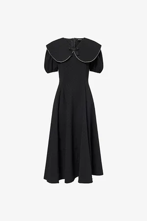 Sister Jane Womens Windward Embellished-Trim Woven Midi Dress