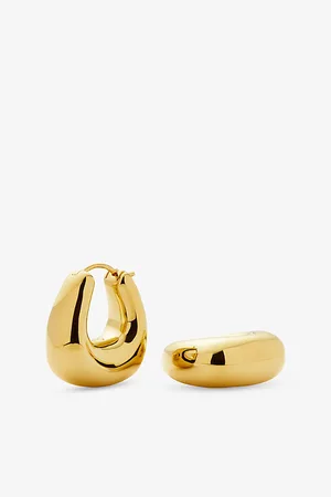 Missoma Womens Sculptural Chubby Small 18ct Yellow -Plated Brass Hoop Earrings