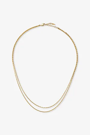 Missoma Womens Savi Twisted 18ct Yellow -Plated Brass Double-Chain Necklace