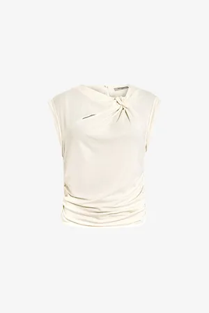 AllSaints Womens Robin Cut-Out Stretch-Jersey Top