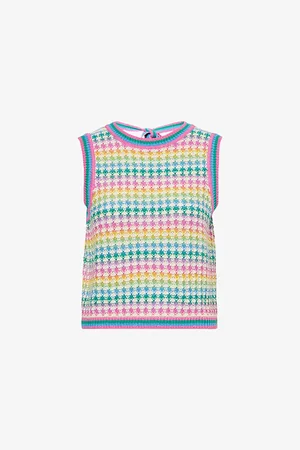 Mother Womens Rainbow Open-Back Knitted Jumper