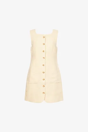 POSSE Womens Emma Button-Down Linen Mini Dress
