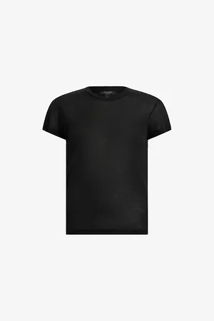 AllSaints Womens June Round-Neck Short-Sleeve Woven T-Shirt