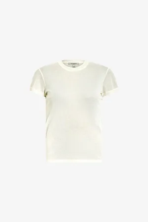 AllSaints Womens June Round-Neck Short-Sleeve Woven T-Shirt