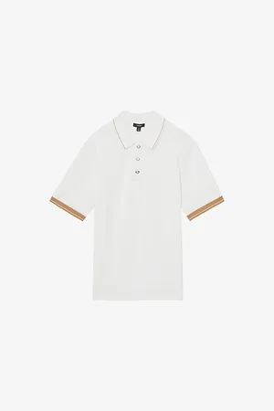 Reiss Mens Portman Short-Sleeved Knitted Polo Shirt