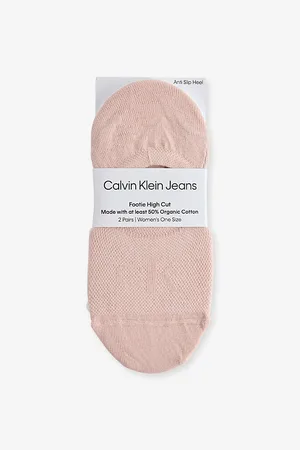 Calvin Klein Womens Footie High-Cut Pack Of Two Stretch-Mesh Liner Socks