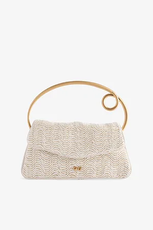 Cult Gaia Womens Emily Rattan Top-Handle Bag