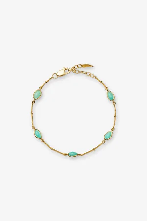 Missoma Womens Magma 18ct Yellow Vermeil and Malachite Charm Bracelet