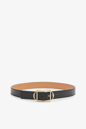 Loewe Womens Curved Buckle Leather Belt