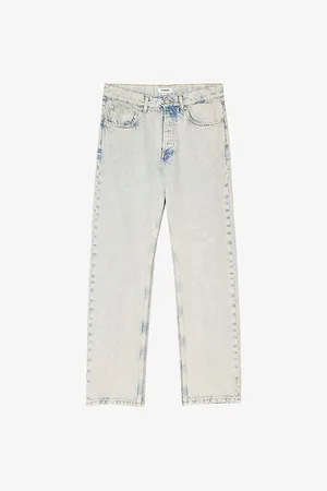 Sandro Mens Faded-Wash Straight-Leg Denim Jeans