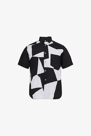 Comme des Garçons Mens Patchwork Short-Sleeve Woven Shirt