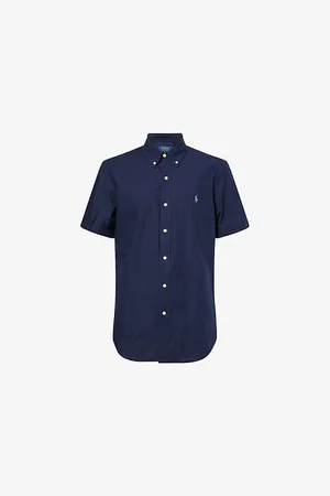 Ralph Lauren Mens Logo-Embroidered Short-Sleeve Custom-Fit Cotton Shirt