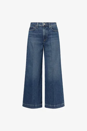 Paige Womens Harper Ankle Wide-Leg High-Rise Stretch-Denim Jeans