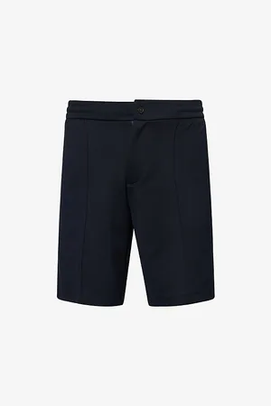 Emporio Armani Mens Ribbed Regular-Fit Stretch-Cotton Blend Shorts