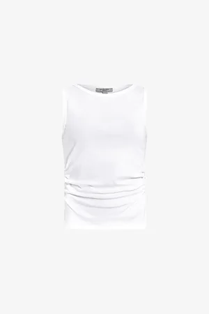AllSaints Womens Katarina Straight-Neck Sleeveless Cotton Tank