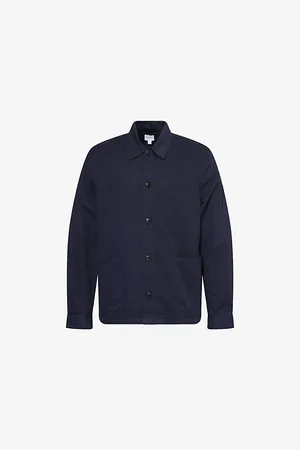 Sunspel Mens Twin-Pocket Pointed-Collar Cotton and Linen-Blend Jacket