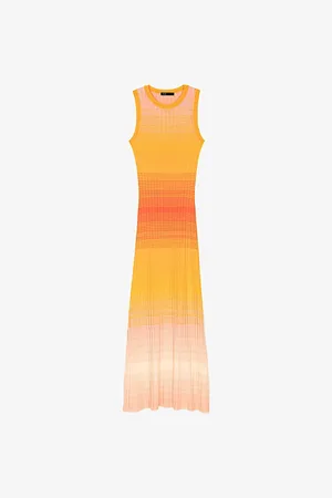 Maje Womens Tie-Dye Ribbed Knitted Maxi Dress