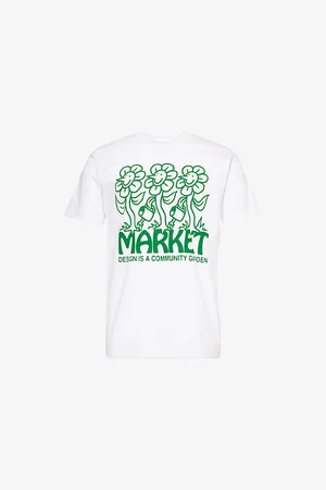MARKET Mens x London Flower Community Graphic-Print Short-Sleeve Cotton-Jersey T-Shirt