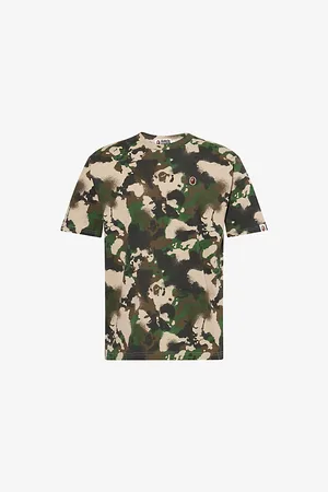 A Bathing Ape Mens Map Camo One Point Short-Sleeve Cotton-Jersey T-Shirt