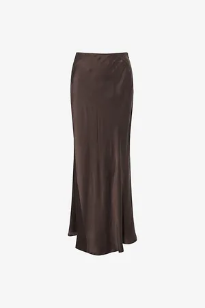Dissh Womens Colette Flared Silk Maxi Skirt