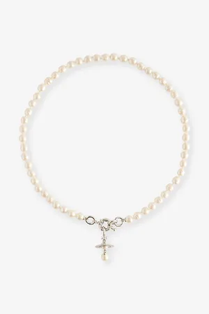 Vivienne Westwood Womens Aleksa Platinum-Plated Brass and Faux-Pearl Necklace