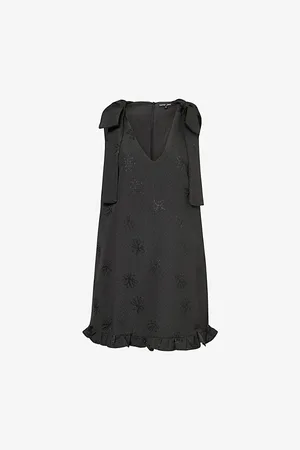 Sister Jane Womens Bateau Bow Jacquard Woven Mini Dress