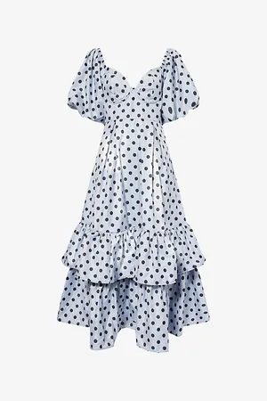 Sister Jane Womens Bay Polka-Dot Woven Maxi Dress