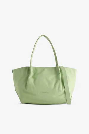 Represent Womens Pleated Mini Leather Tote Bag