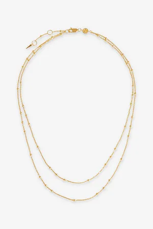 Missoma Womens Double Chain 18ct Yellow -Plated Vermeil 925 Sterling-Silver Necklace