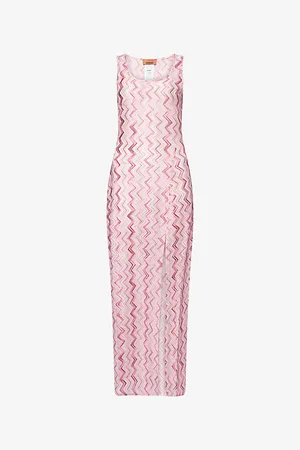 Missoni Womens Chevron Sleeveless Stretch-Woven Maxi Dress