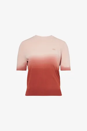 Lacoste Womens Gradient Short-Sleeve Knitted Top