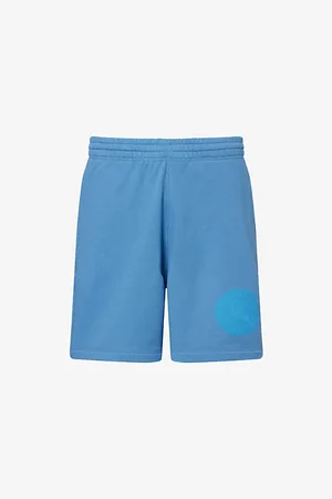 Burberry Mens Drawstring Brand-Print Cotton-Jersey Shorts