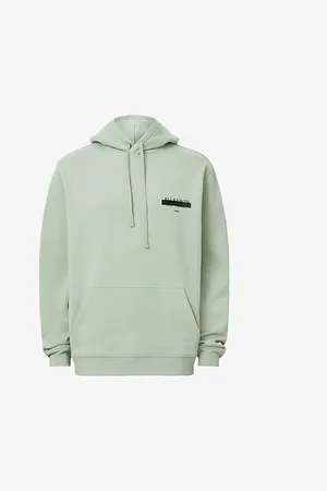 AllSaints Mens Redact Logo-Embroidered Organic Cotton-Jersey Hoody