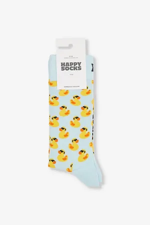 Happy Socks Mens Rubber Duck Cotton-Blend Socks