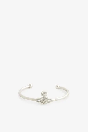 Vivienne Westwood Womens Grace Bas Relief Brass and Crystal Bangle Bracelet