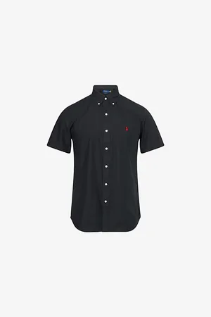 Ralph Lauren Mens Logo-Embroidered Short-Sleeve Cotton-Blend Shirt