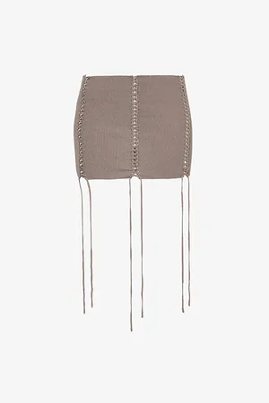 Jaded London Womens Vargo Lace-Up Woven-Blend Mini Skirt
