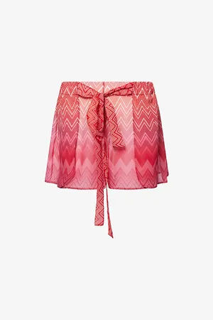 Missoni Womens Chevron Drawstring Silk Shorts