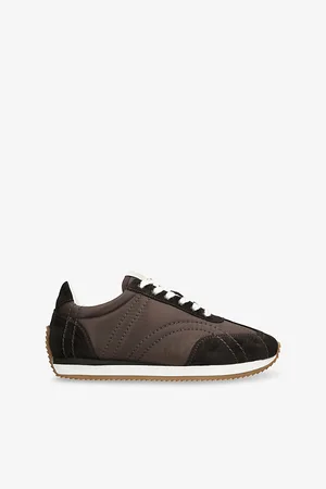 Totême Womens Sport Woven and Suede Low-Top Trainers