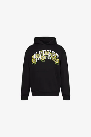 MARKET Mens x London Flower Daisy Graphic-Print Cotton-Jersey Hoody